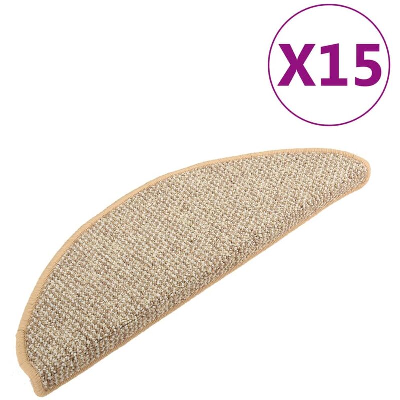 

Alfombras de peldaños de escalera 15 uds marrón claro 65x25 cm - Marrón - Vidaxl