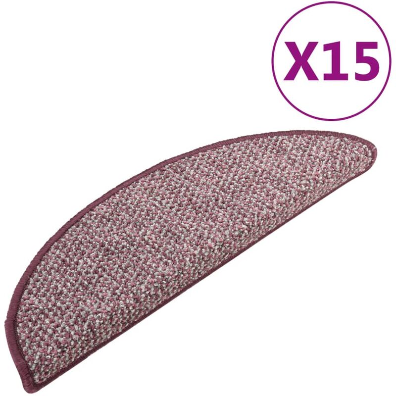 

Alfombras de peldaños de escalera 15 uds morado 65x25 cm - Púrpura - Vidaxl