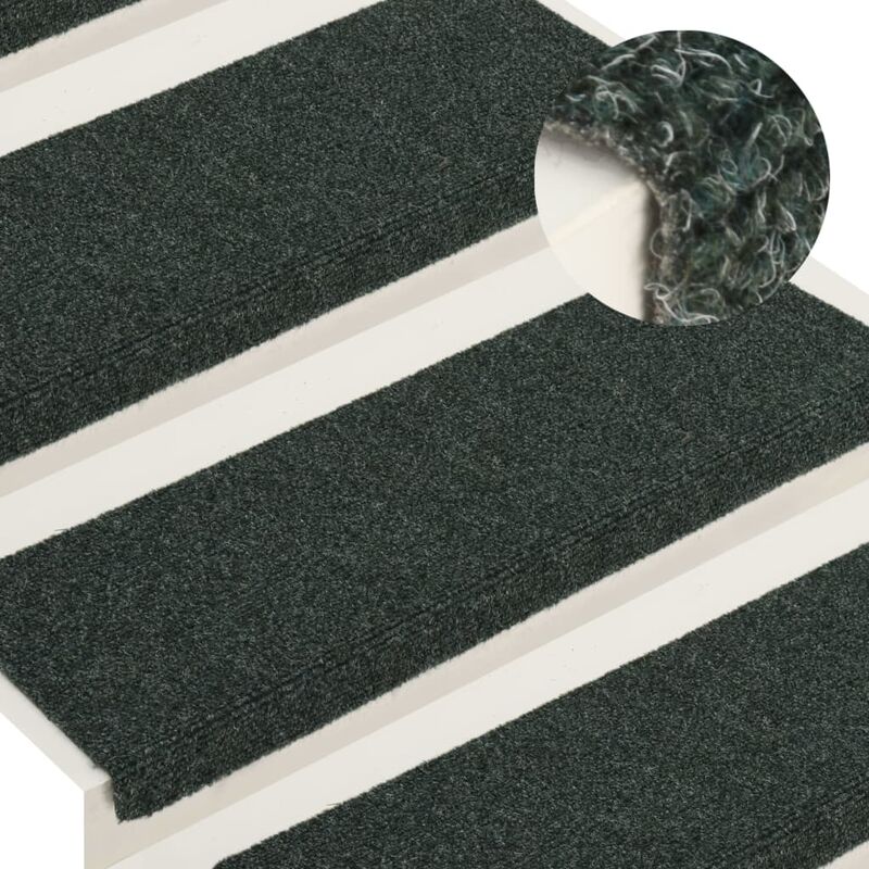 

Alfombrilla de escaleras 15 uds tela punzonada marrón 65x25 cm