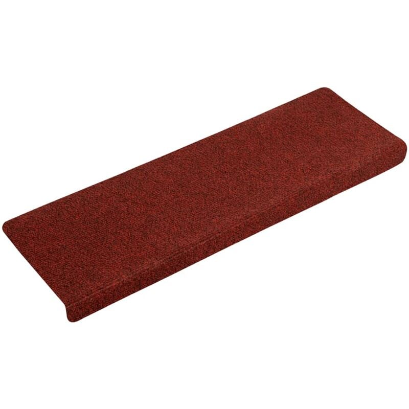 

Vidaxl - Alfombrillas de escalera 10 unidades rojo burdeos 65x25 cm - Rojo