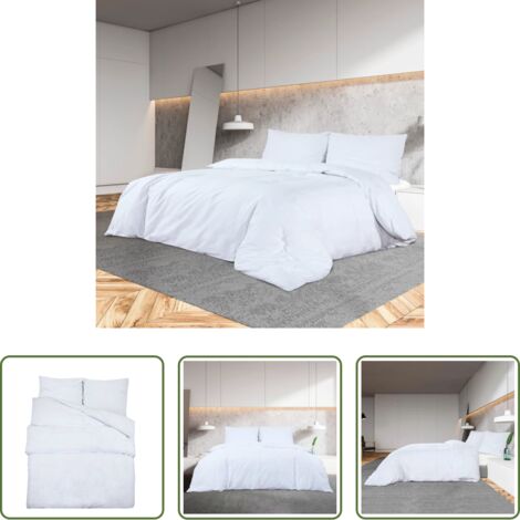 vidaXL Algodón -  Juego de funda nórdica algodón blanco 260x240 cm
