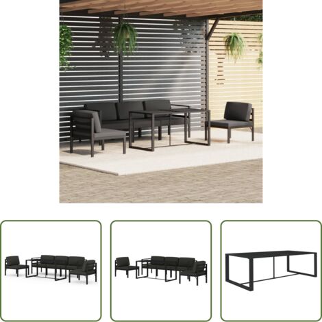 vidaXL Alluminio -  Set Divani da Giardino 6 pz con Cuscini in Alluminio Antracite