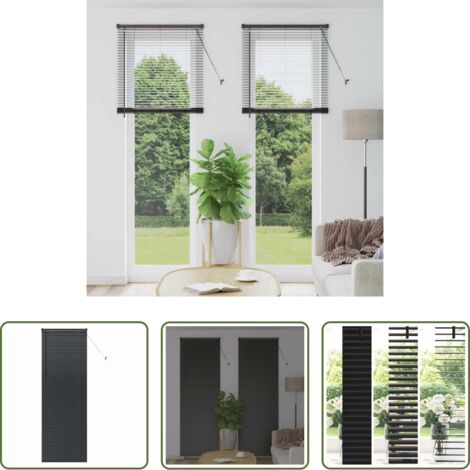 vidaXL Alluminio -  Tendaggi a veneziana Nero 220 x 70 cm Alluminio