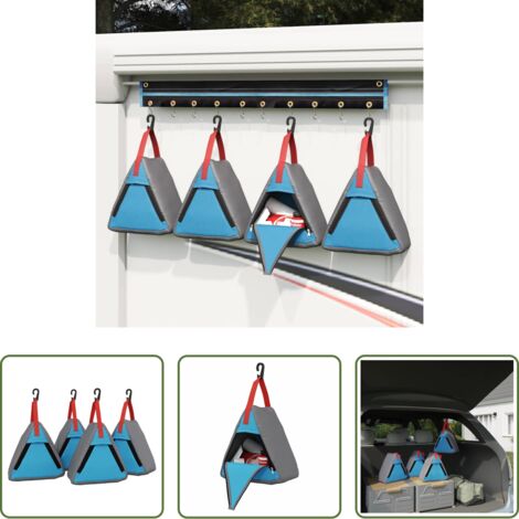 vidaXL Almacenamiento al aire libre -  Bolsa de almacenamiento 4 pcs Gris y azul 24 x 16 x 24 cm