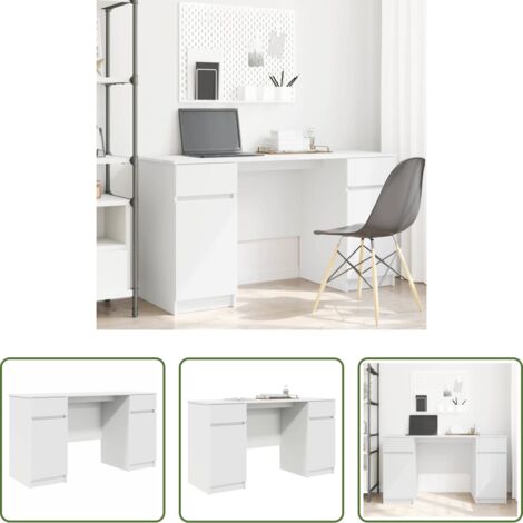 vidaXL Almacenamiento amplio - Escritorio Blanco 140 x 49 x 76 cm Madera contrachapada