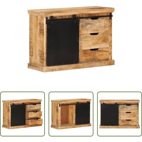 vidaXL Almacenamiento -  Aparador de madera maciza de mango sin tratar 80x30x55 cm