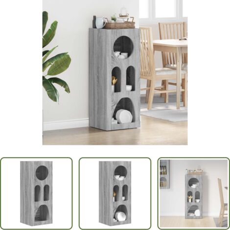 vidaXL Almacenamiento -  Aparador Gris Sonoma 40 x 35 x 100.5 cm Madera de ingeniería