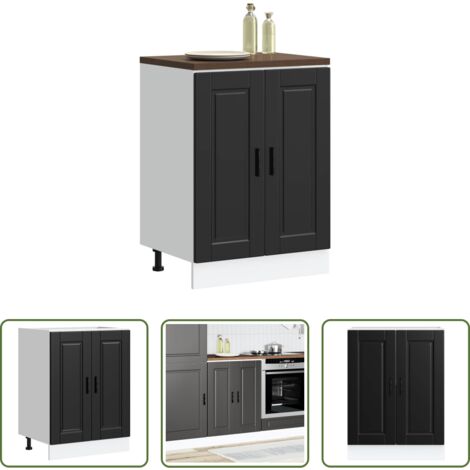 vidaXL Almacenamiento bajo cocina -  Mueble bajo de cocina Porto madera contrachapada negro