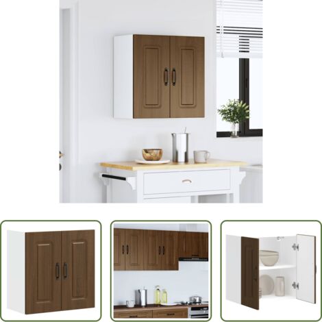vidaXL Almacenamiento cocina -  Armario de pared cocina Kalmar madera ingeniería roble marrón