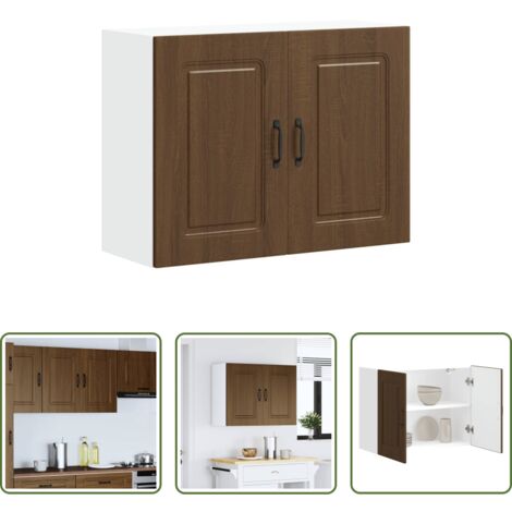 vidaXL Almacenamiento cocina -  Armario de pared cocina Kalmar madera ingeniería roble marrón