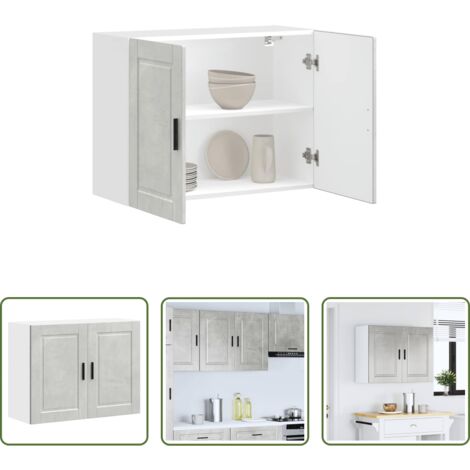 vidaXL Almacenamiento cocina -  Armario de pared cocina Porto madera ingeniería gris hormigón