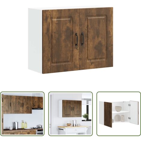 vidaXL Almacenamiento cocina -  Armario de pared para cocina Kalmar de roble ahumado