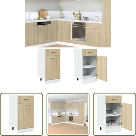 vidaXL Almacenamiento cocina -  Cajón bajo "Lyon" roble Sonoma 40x46x81,5 cm Madera de ingeniería