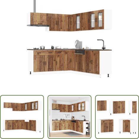vidaXL Almacenamiento cocina -  Mueble cocina Kalmar madera vieja 11 pzas madera contrachapada
