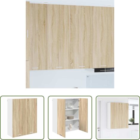 vidaXL Almacenamiento cocina -  Mueble colgante con puerta Roble Sonoma 80 x 31 x 100 cm