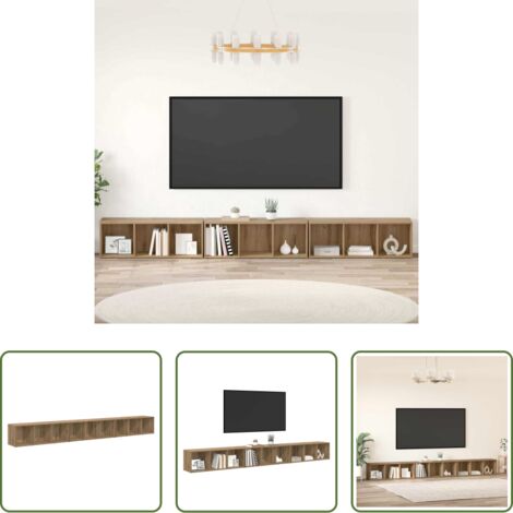 vidaXL Almacenamiento -  Conjunto de mueble de TV 3 pcs Roble artesanal 37 x 35 x 107 cm