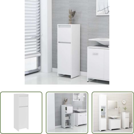 vidaXL Almacenamiento de baño -  Armario de baño madera contrachapada blanco 30x30x95 cm