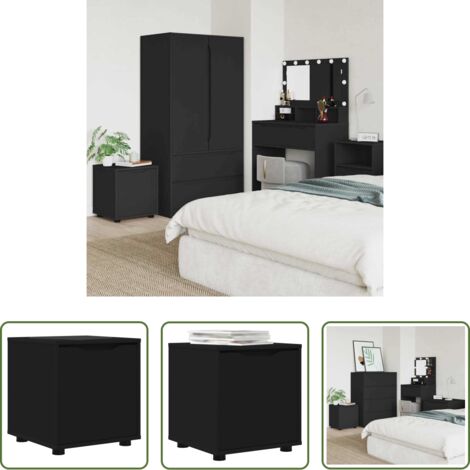 vidaXL Almacenamiento de baño -  Gabinete de Baño Negro 40,5 x 40 x 44 cm Madera contrachapada