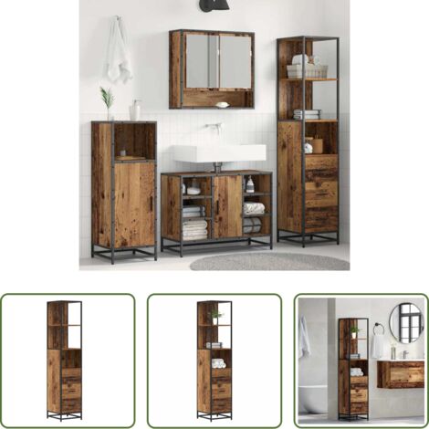 vidaXL Almacenamiento de baño -  Juego de muebles de baño Madera Vieja 35 x 37,5 x 166 cm