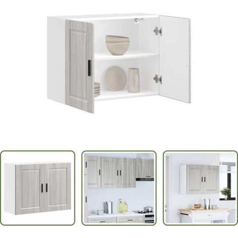 vidaXL Almacenamiento de cocina -  Armario de pared de cocina Porto gris sonoma madera ingeniería