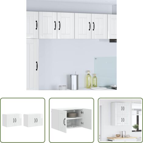 vidaXL Almacenamiento de cocina -  Gabinetes de pared de cocina 2 pcs brillante 60 x 31 x 40 cm