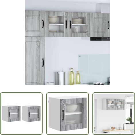 vidaXL Almacenamiento de cocina -  Mueble de Cocina 2 pcs Gris Sonoma 40 x 31 x 40 cm