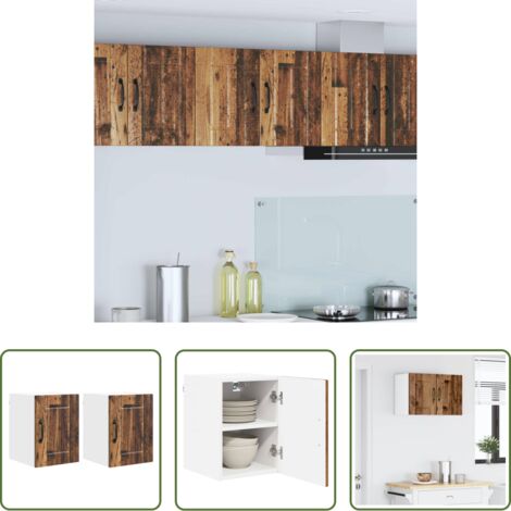 vidaXL Almacenamiento de cocina -  Mueble de Cocina 2 pcs Madera vieja 30 x 31 x 40 cm