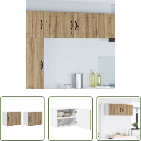 vidaXL Almacenamiento de cocina -  Mueble de Cocina 2 pcs Roble artesanal 50 x 31 x 40 cm