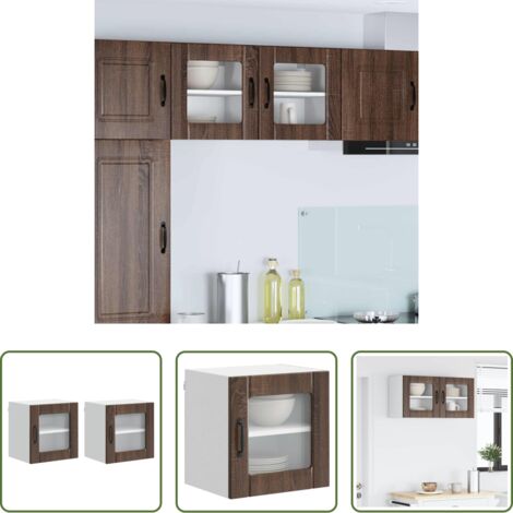vidaXL Almacenamiento de cocina -  Mueble de Cocina 2 pcs Roble Marrón 40 x 31 x 40 cm