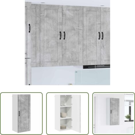 vidaXL Almacenamiento de cocina -  Mueble de Cocina con estante Gris Concreto 40 x 31 x 100 cm
