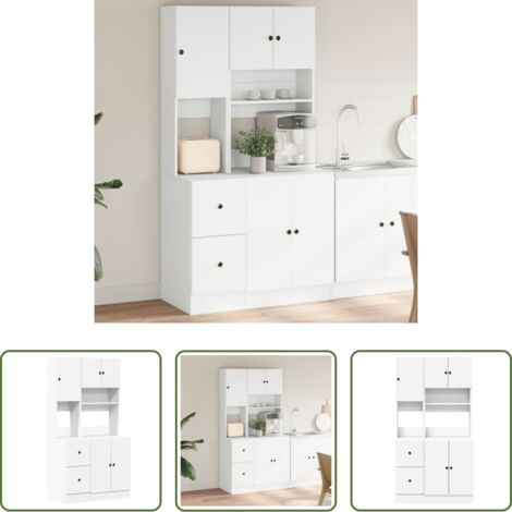 vidaXL Almacenamiento de cocina -  Mueble de cocina madera de ingeniería blanco 95x50x180 cm