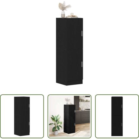 vidaXL Almacenamiento de cocina -  Mueble de cocina madera de ingeniería negro 38x41,5x131,5 cm