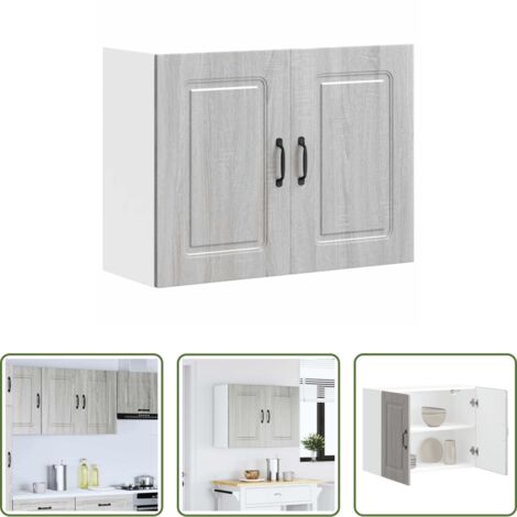 vidaXL Almacenamiento de cocina -  Mueble de pared de cocina Kalmar madera ingeniería sonoma gris