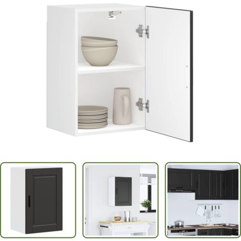 vidaXL Almacenamiento de cocina -  Mueble de pared de cocina Porto madera contrachapada negra