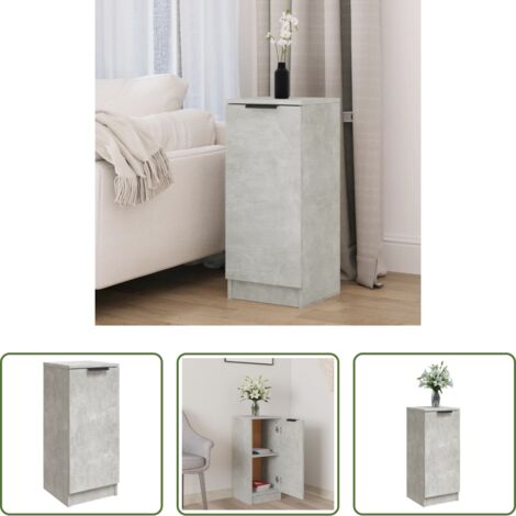 vidaXL Almacenamiento de libros -  Aparador de madera contrachapada gris hormigón 30x30x70 cm