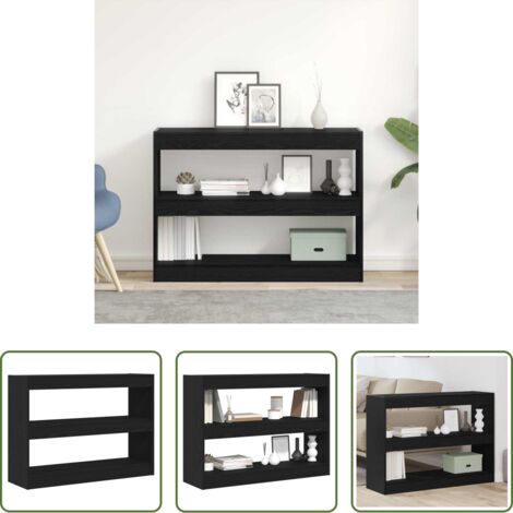vidaXL Almacenamiento de libros -  Estantería Roble Negro 100 x 30 x 72 cm Madera contrachapada