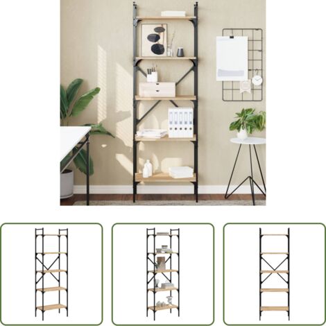 vidaXL Almacenamiento de libros -  Librería de 5 estantes madera roble Sonoma 56x31,5x174 cm
