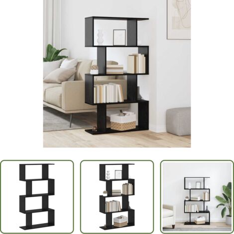 vidaXL Almacenamiento de libros -  Librería Roble Negro 70 x 24 x 129 cm Madera de ingeniería