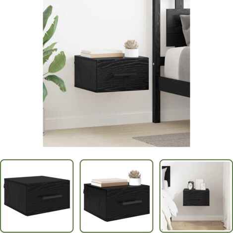 vidaXL Almacenamiento de noche -  Armario de Noche Roble negro 35 x 35 x 20 cm