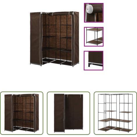 vidaXL Almacenamiento de ropa -  Armario de esquina marrón 130x87x169 cm