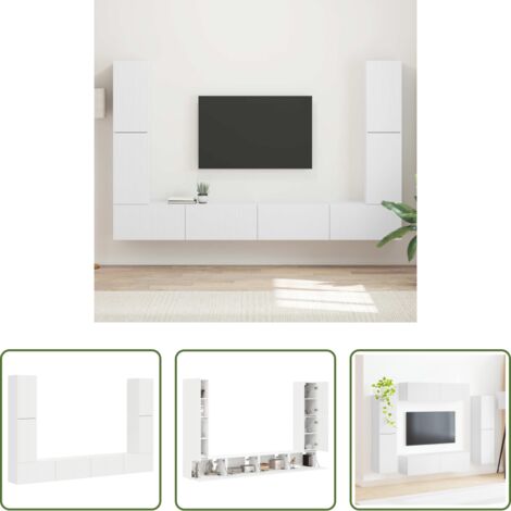 vidaXL Almacenamiento de TV -  Conjunto de mueble de TV 8 pcs Madera de ingeniería