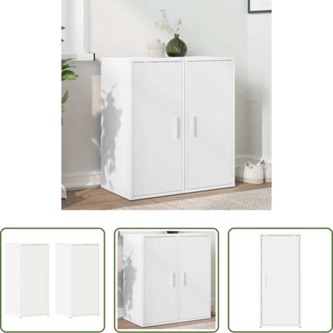 vidaXL Almacenamiento de zapatos -  Muebles zapateros 2 uds madera contrachapada blanco 32x35x70 cm