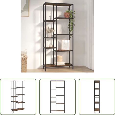 vidaXL Almacenamiento en casa -  Estantería de madera contrachapada y acero 80x30x180 cm