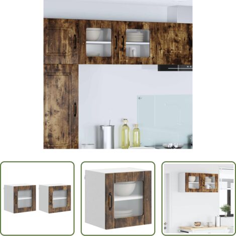 vidaXL Almacenamiento en cocina -  Mueble de Cocina 2 pcs Roble ahumado 40 x 31 x 40 cm