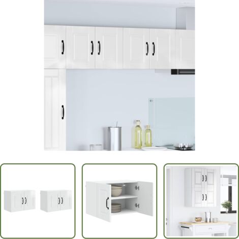 vidaXL Almacenamiento en cocina -  Mueble de Cocina con estante 2 pcs brillante 60 x 31 x 40 cm