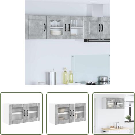 vidaXL Almacenamiento en cocina -  Mueble de Cocina con estante Gris Concreto 80 x 31 x 40 cm