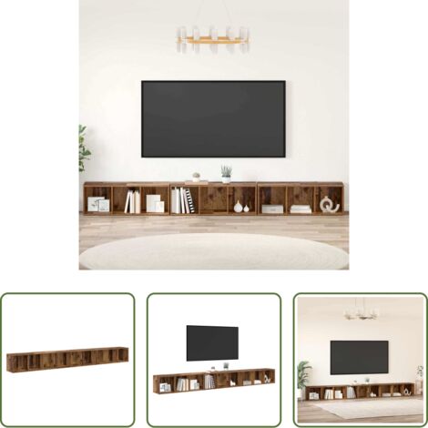 vidaXL Almacenamiento en pared -  Conjunto de mueble de TV 3 pcs Madera Vieja 37 x 35 x 107 cm