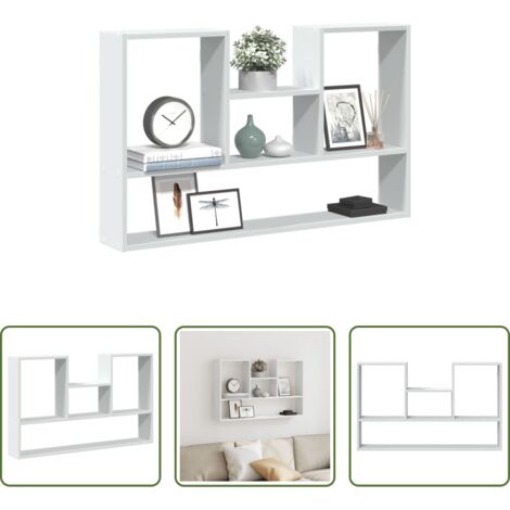 vidaXL Almacenamiento en pared - Estante de pared blanco 99x15x60 cm madera de ingeniería