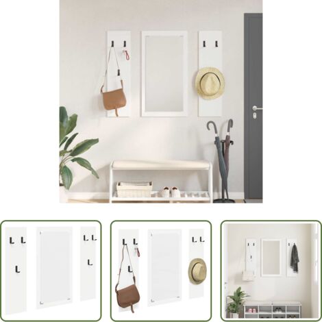 vidaXL Almacenamiento en pasillo -  Perchero de pared 96 x 1,5 x 90 cm Madera de ingeniería