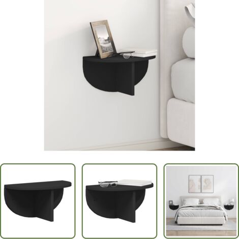 vidaXL Almacenamiento -  Estante de pared Negro 38 x 19 x 19 cm Madera de ingeniería